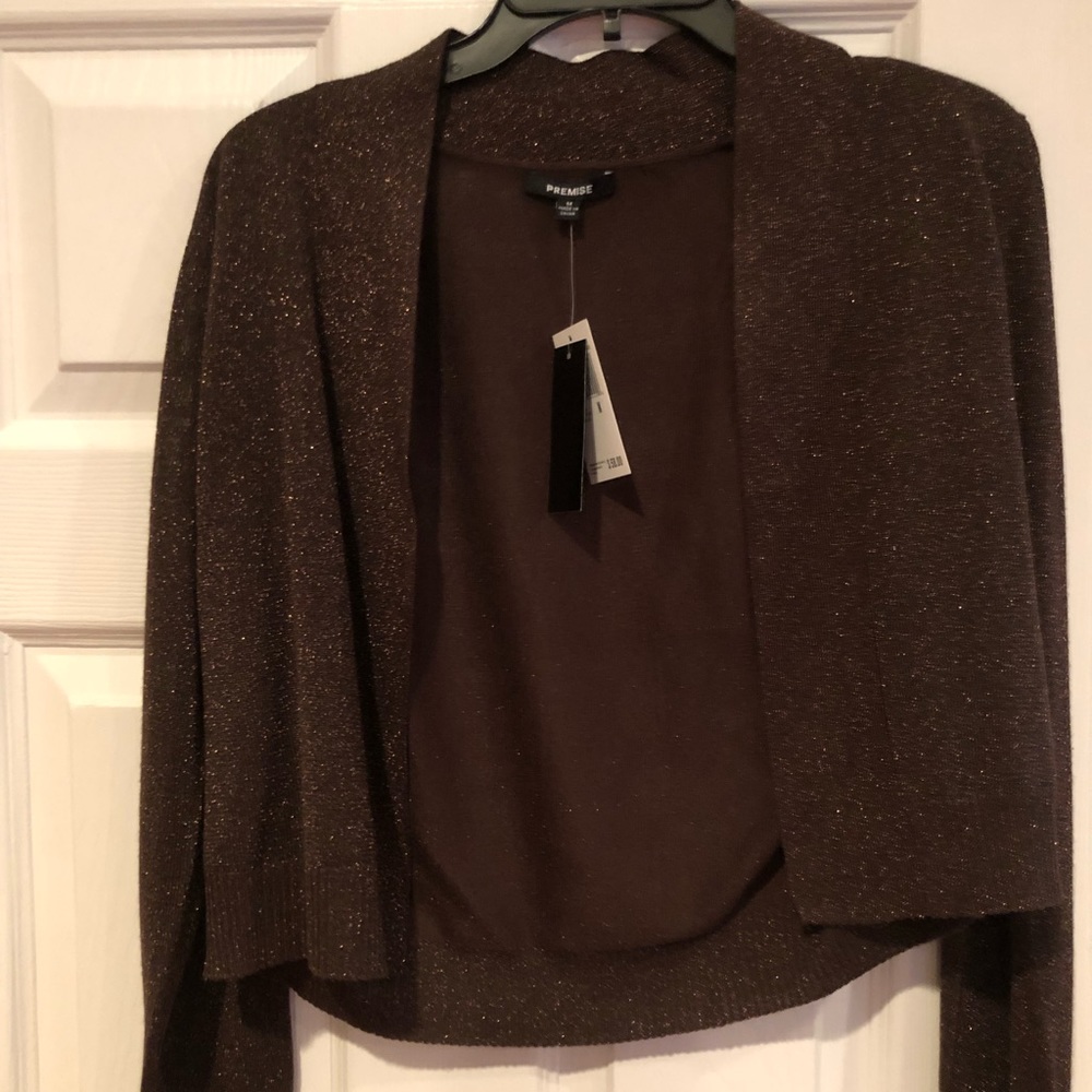 NEW! Never worn! PREMISE rich-chocolate cardigan